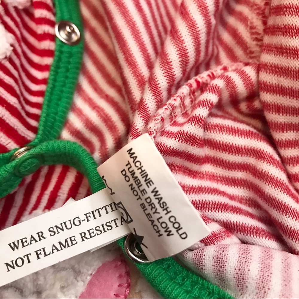 Mudpie Striped Santa Super Soft Red Footie Pajamas - Picture 7 of 7